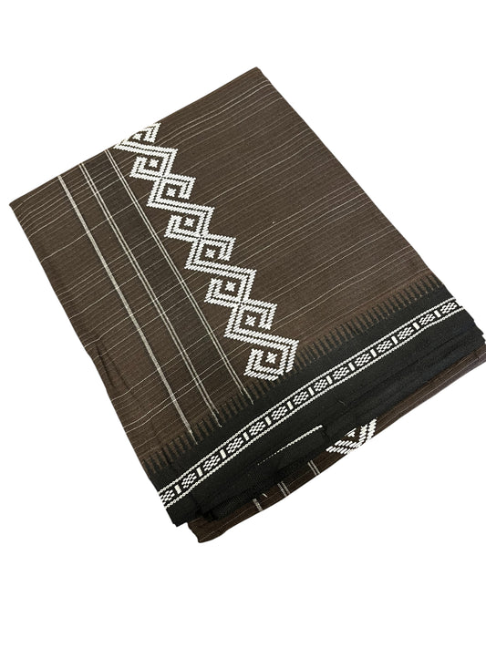 Southloom Brown Printed Single Mundu / Otta Mundu / Lungi (South Indian Kerala Dhoti)