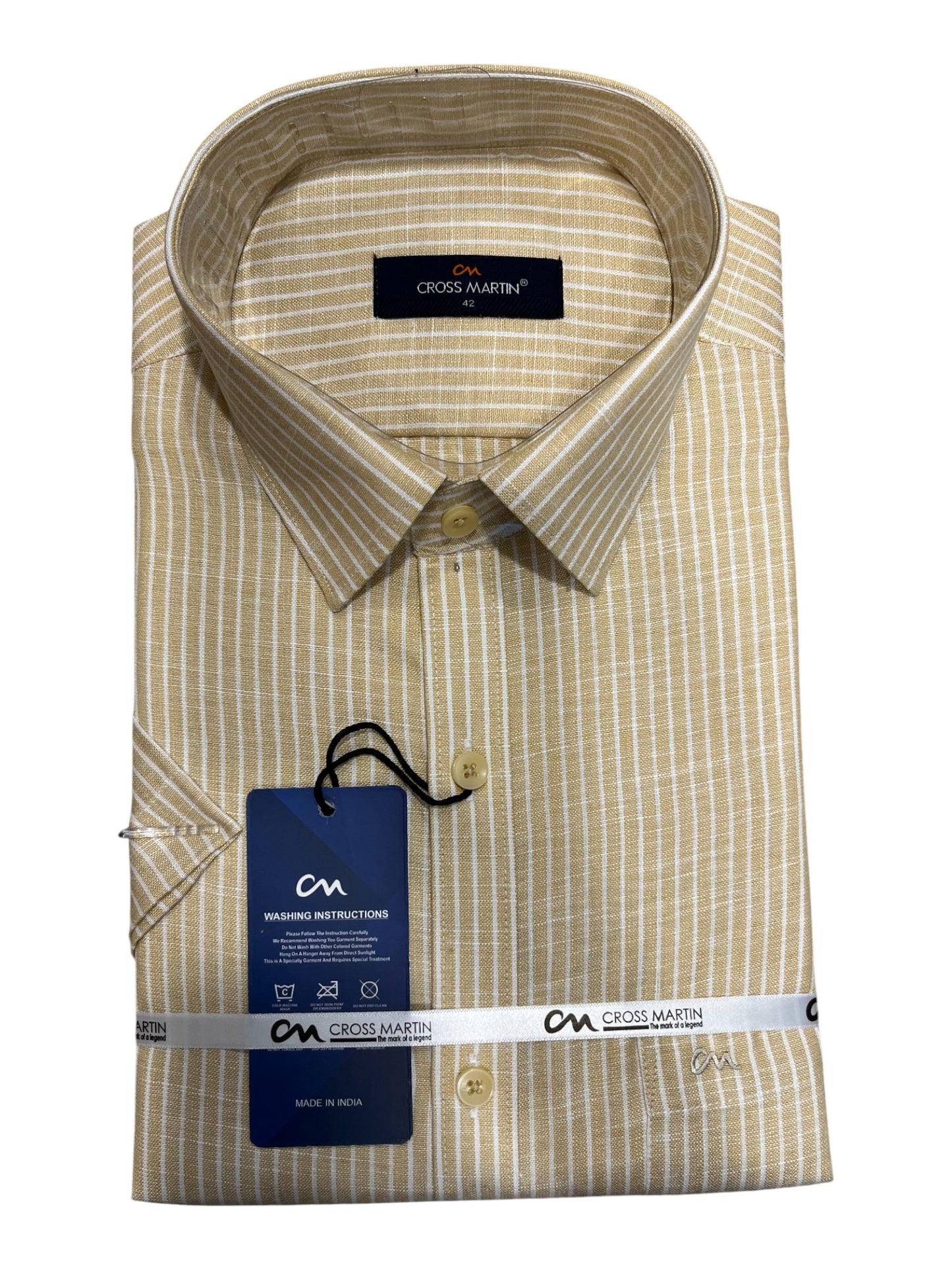Southloom Pure Cotton Yellow Lines Shirt (XL HS)