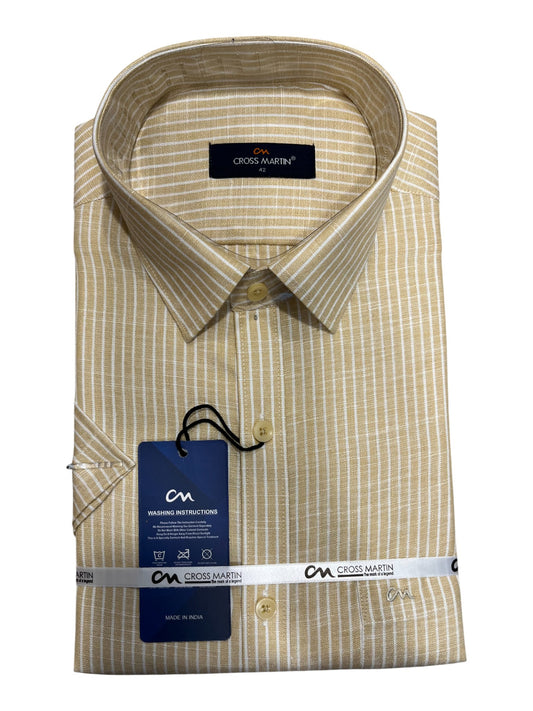 Southloom Pure Cotton Yellow Lines Shirt (XL HS)
