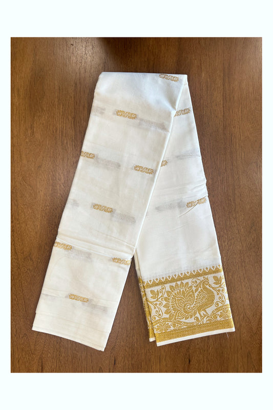 Kerala Cotton Skirt Material with Kasavu Woven Border (4 meters)
