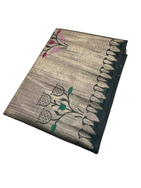 Southloom Banarasi Silk Saree with Woven Work on Body and Borders (Beige)