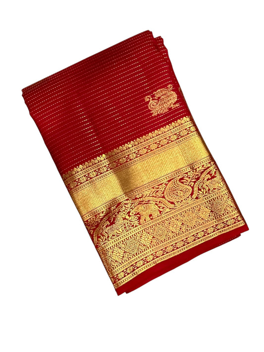 Southloom Premium Handloom Bridal Kanchipuram Silk Saree with Korvai Work