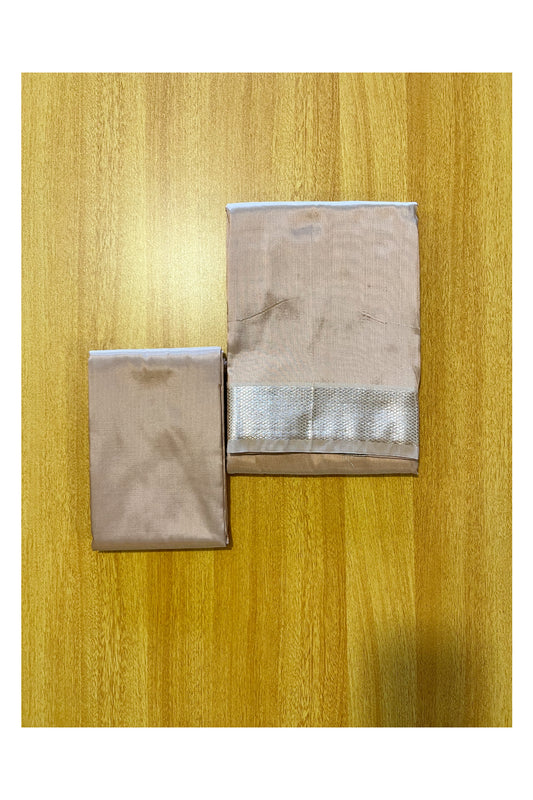 Southloom Semi Silk  Mundu / Vesthi / Dhothi Set with Matching Silk Shirt Piece