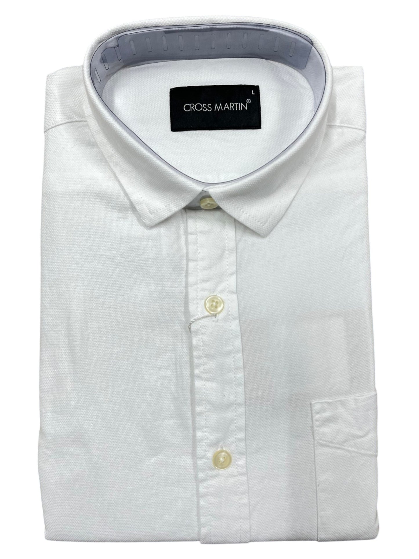 Southloom Cotton Pure White Plain Shirt SLSHIRT 40 FS (L)