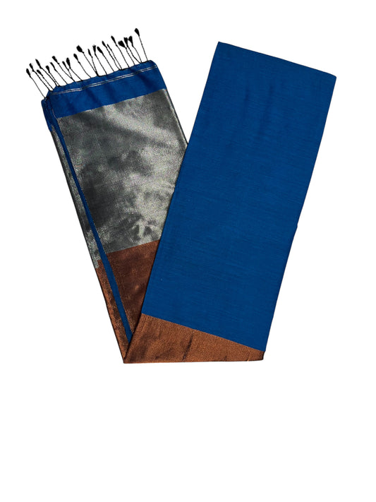 Southloom Mul Cotton 120 x 120 Soft Fabric Saree in Blue Colour