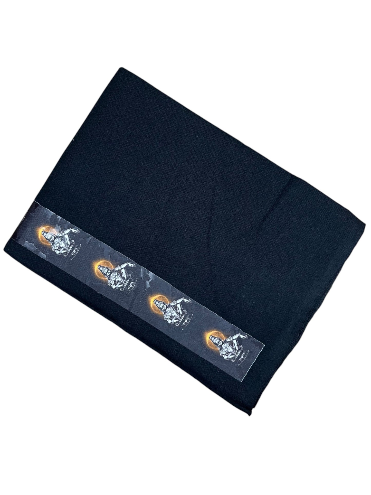 Southloom Black Printed Ayyapan Single Mundu / Otta Mundu  (South Indian Kerala Dhoti)