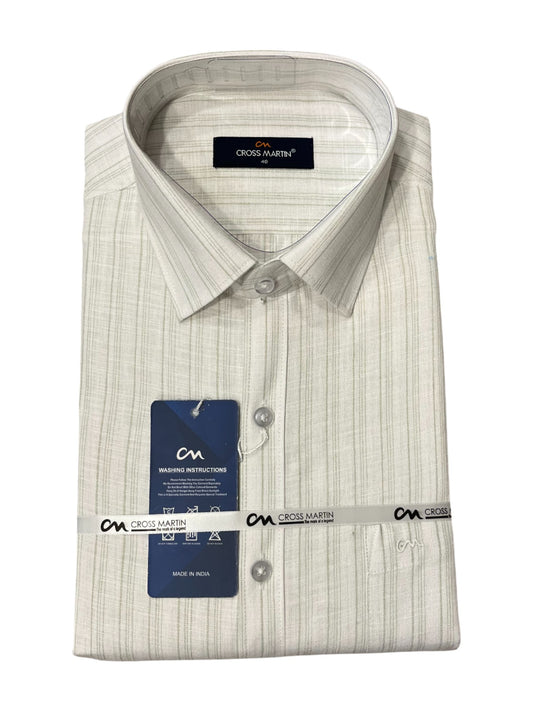 Southloom Pure Cotton Green Lines Shirt (40 FS)