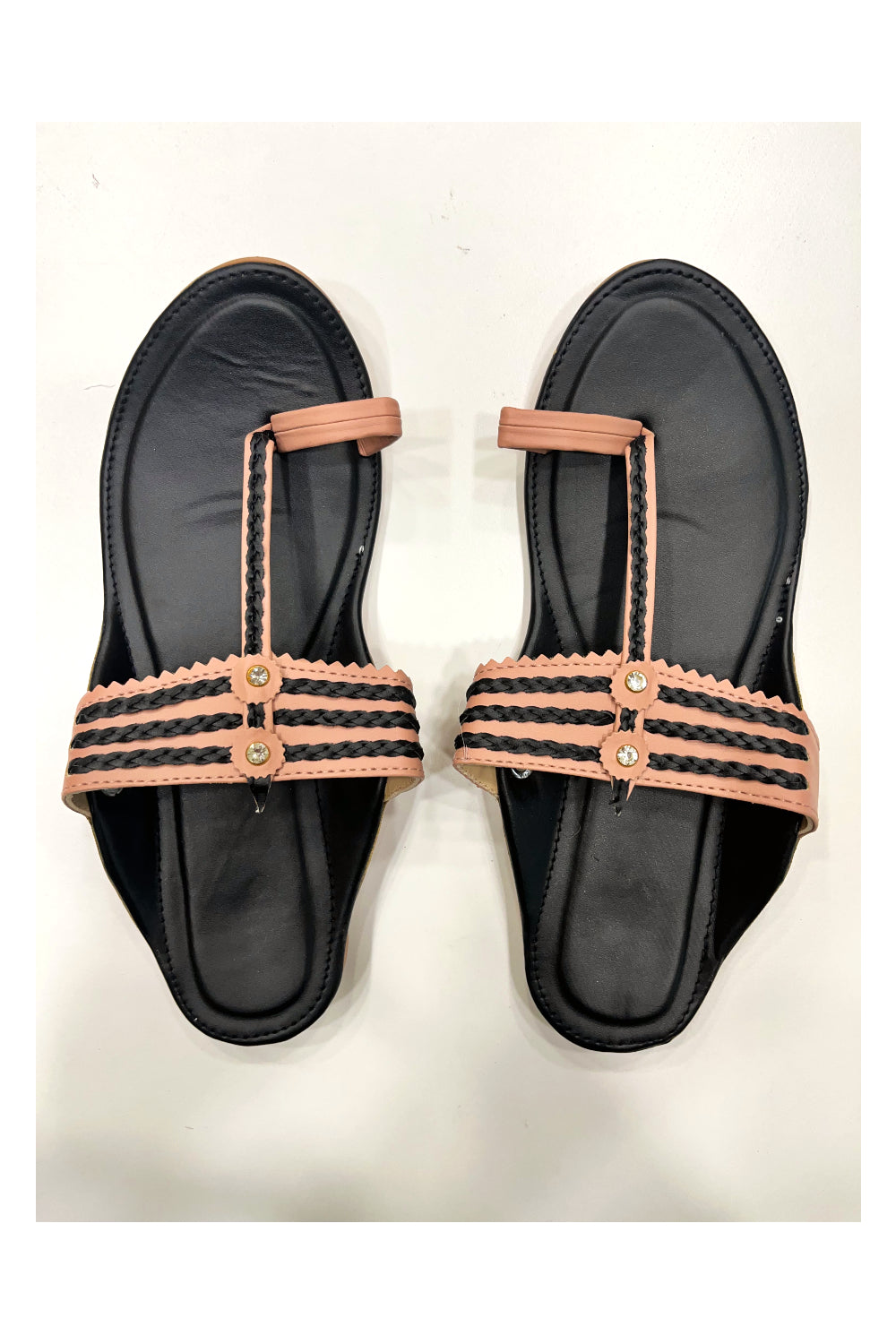 Southloom Jaipur Handmade Black One Toe Flats