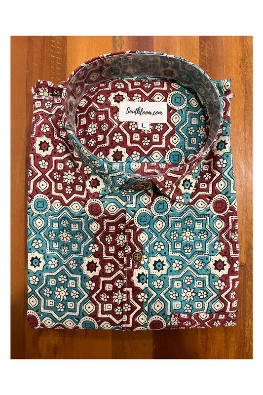 Southloom Jaipur Cotton Multi Coloured Hand Block Printed Shirt (Full Sleeves)