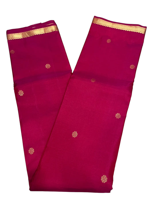 Southloom Premium Handloom Bridal Kanchipuram Silk Saree with Butta Work (Magenta)