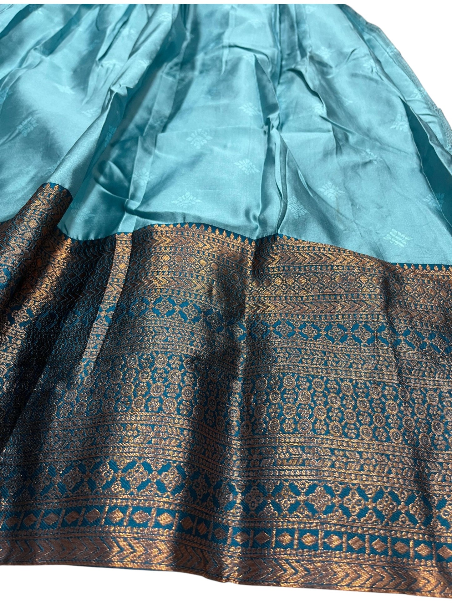 Southloom Semi Silk Dhavani Set with Pavada and Blue Blouse PieceSLDHAVANI SL542