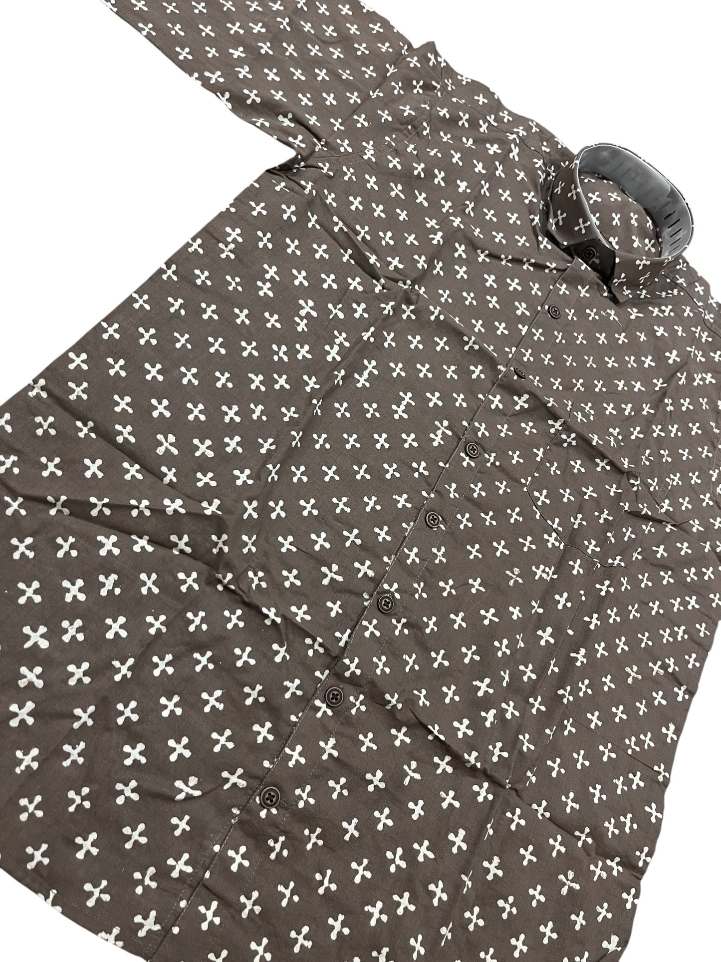 Southloom Jaipur Pure Cotton Block Printed Shirt for Men (Medium)