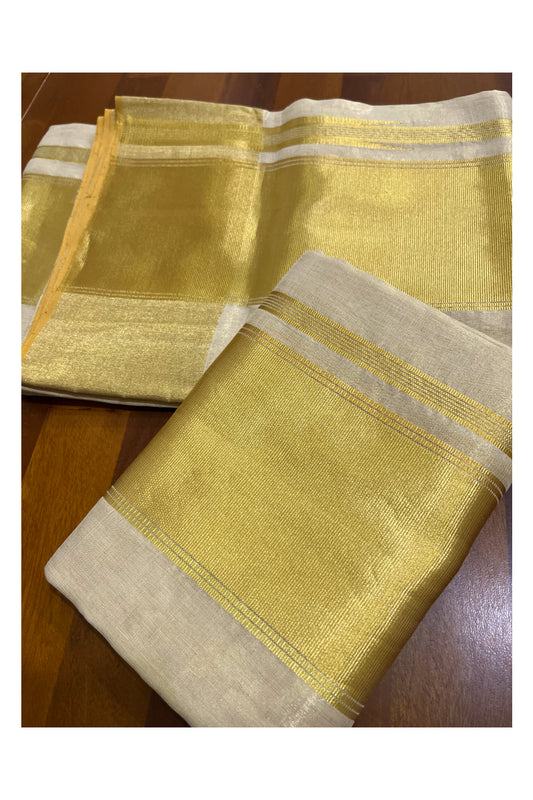 Southloom Super Premium Balaramapuram Handloom Tissue Unakkupaavu Wedding Pudava Set Mundu 2.80 Mtrs (with Matching Blouse Piece)