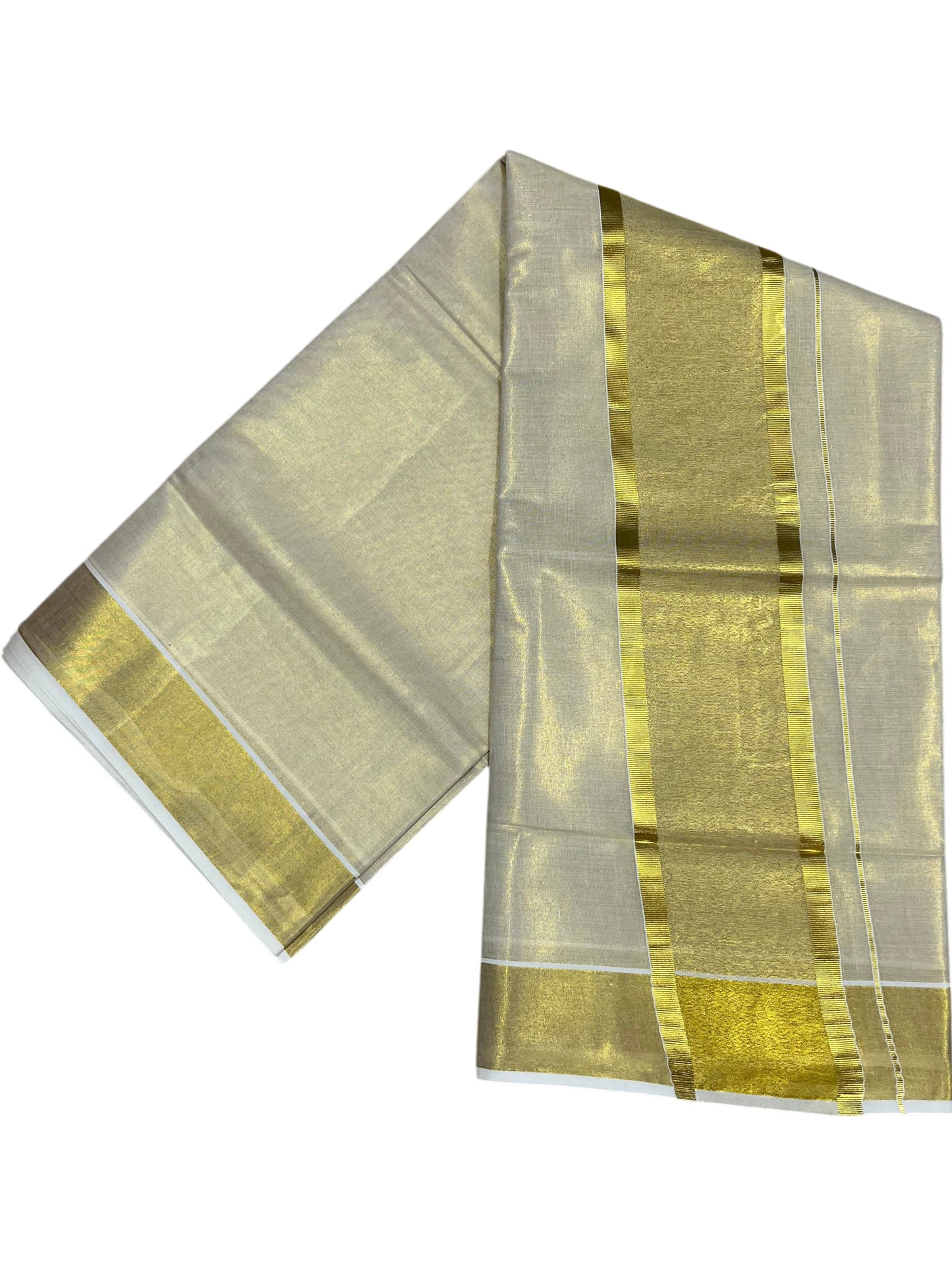 Southloom Kerala Tissue Kasavu Plain Saree with Kasavu  Border