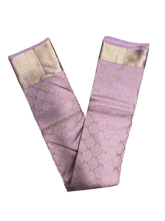 Southloom Pure Handloom Bridal Kanchipuram Silk Saree with Korvai Work (Lavender)