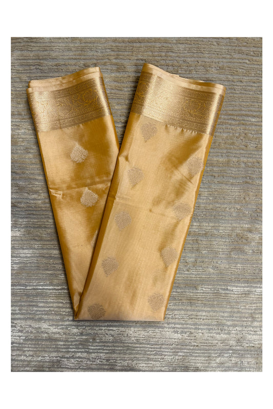 Southloom  Pastel Shade Silk Saree In Yellow With Woven Zari Borders And Butta Work Across Body