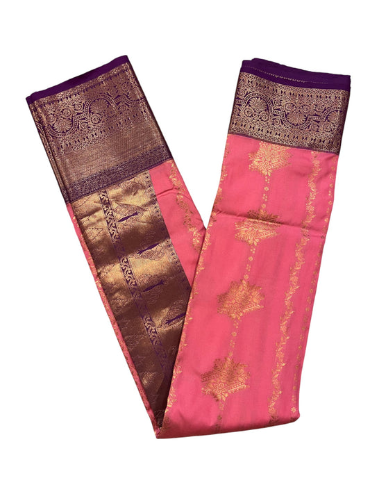 Southloom Banarasi Semi Silk Saree with Woven Work on Body (Pink)