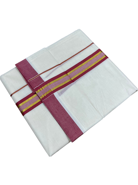 Southloom Pure Cotton Mundu with Red Border (South Indian Kerala Dhoti)