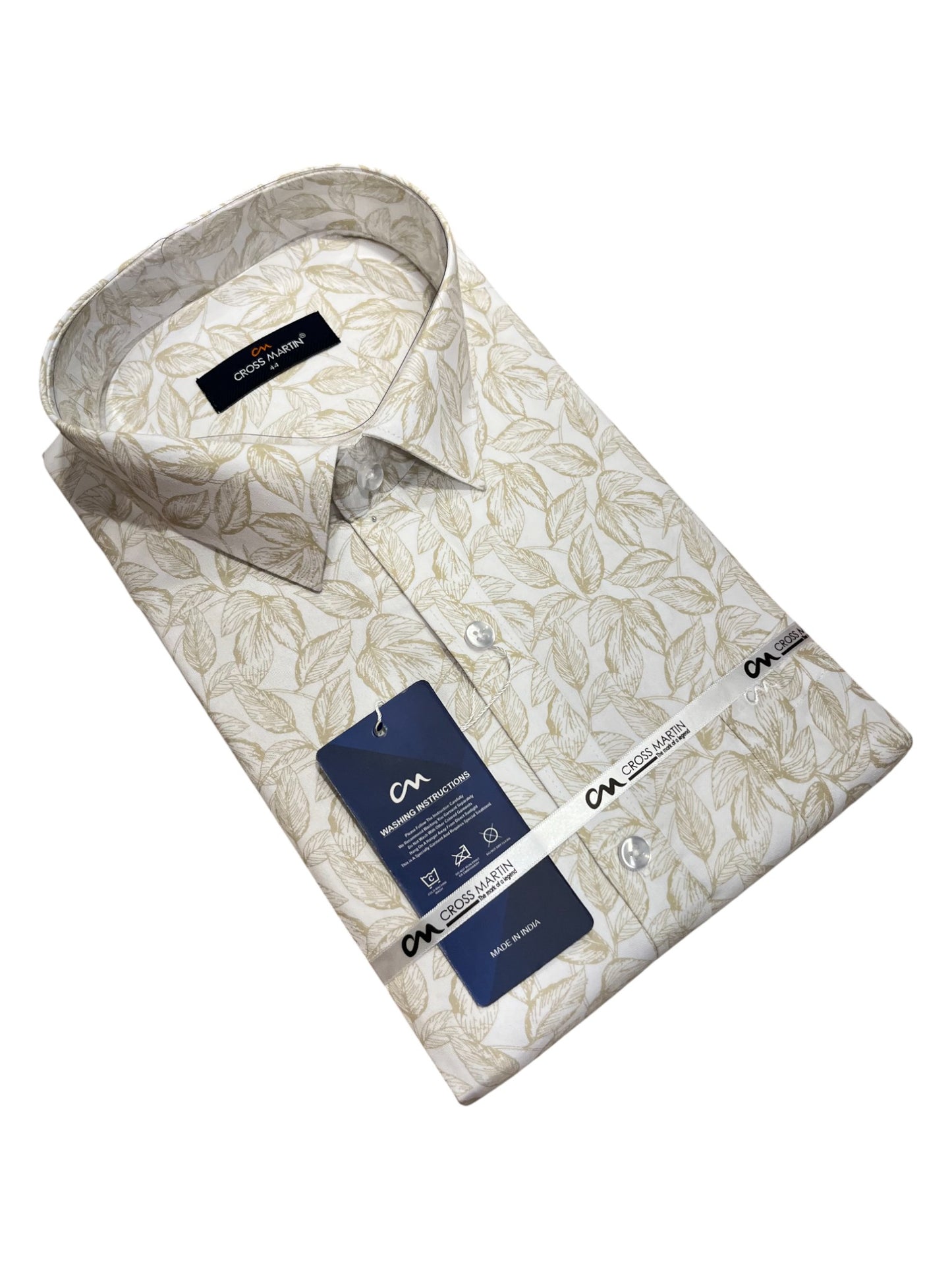 Southloom Pure Cotton Off-White Printed Shirt (44 FS)