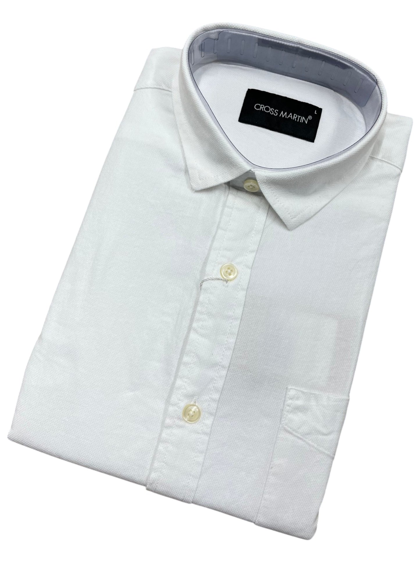 Southloom Cotton Pure White Plain Shirt SLSHIRT 40 FS (L)