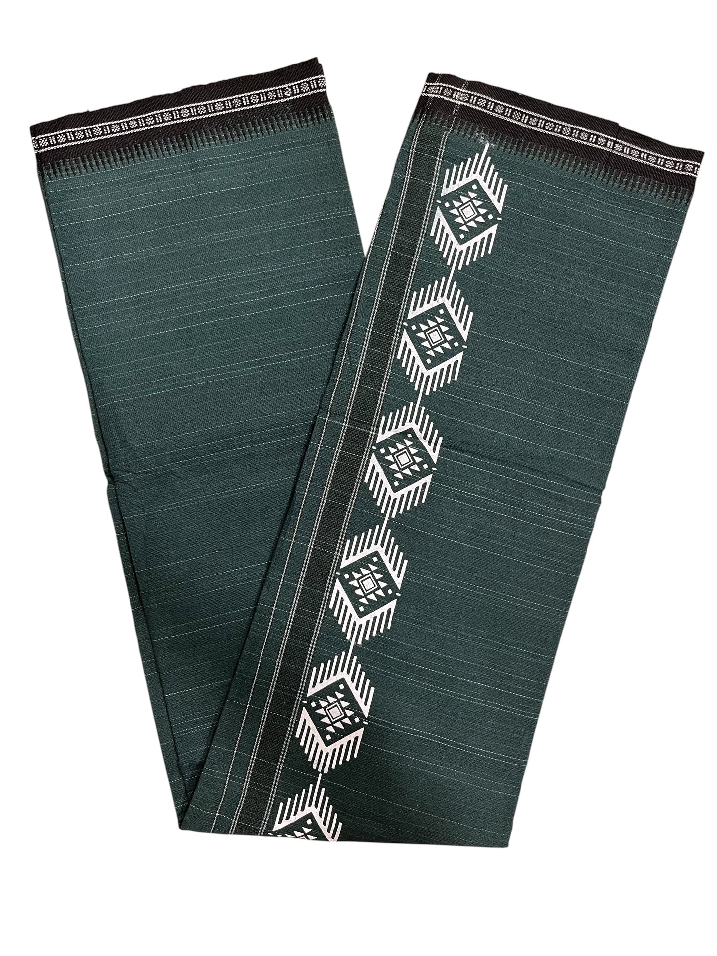 Southloom Green Printed Single Mundu / Otta Mundu / Lungi (South Indian Kerala Dhoti)