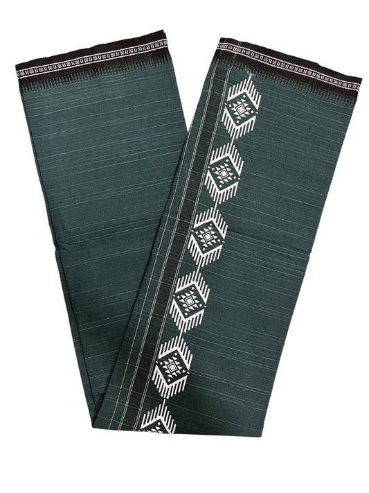 Southloom Green Printed Single Mundu / Otta Mundu / Lungi (South Indian Kerala Dhoti)