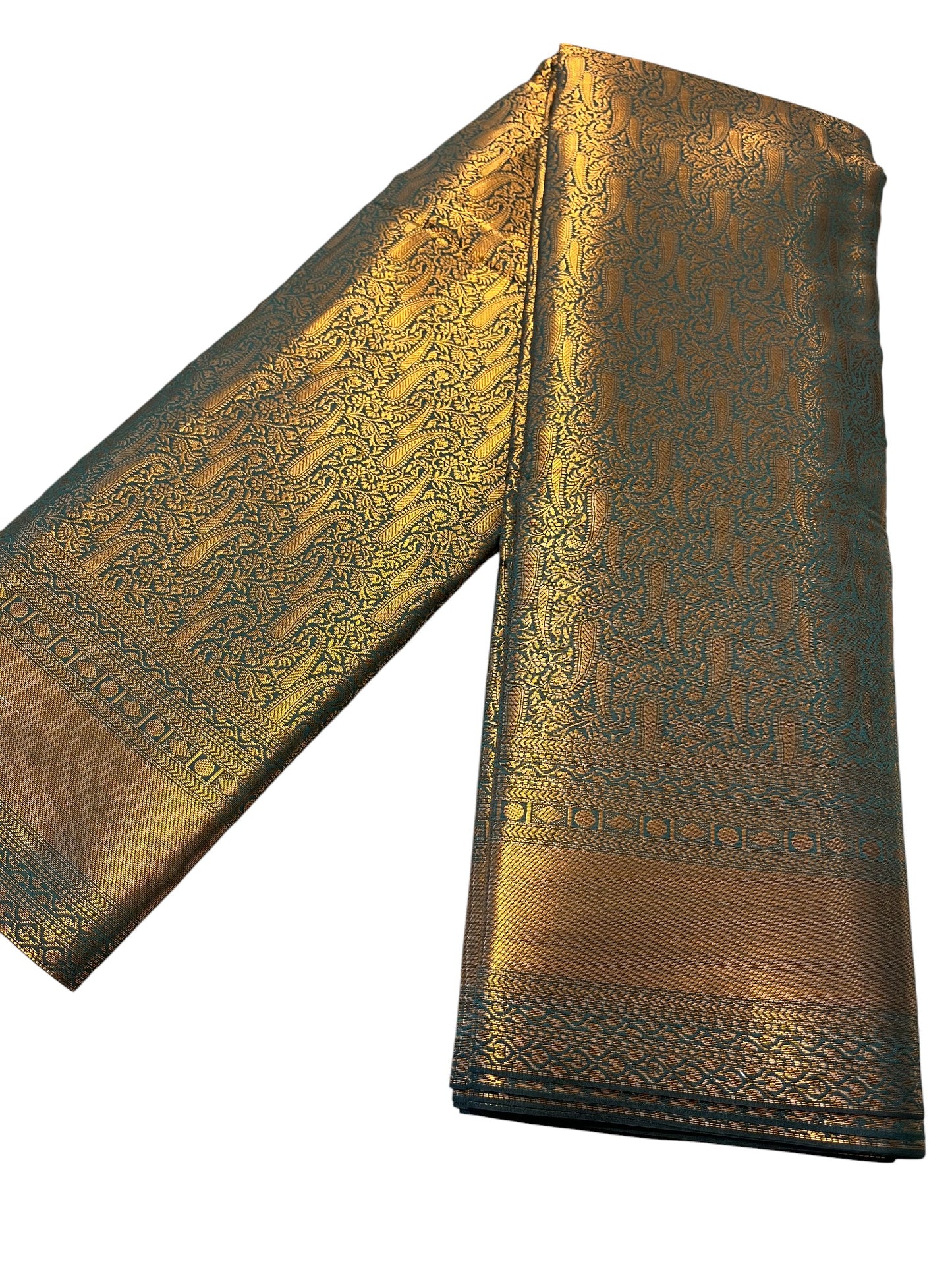 Southloom Premium Semi Silk Zari Work Brocade Saree in Bridal Green with Matching Pallu