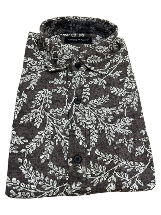Southloom Pure Cotton Brown Printed Shirt SLSHIRT 40 FS