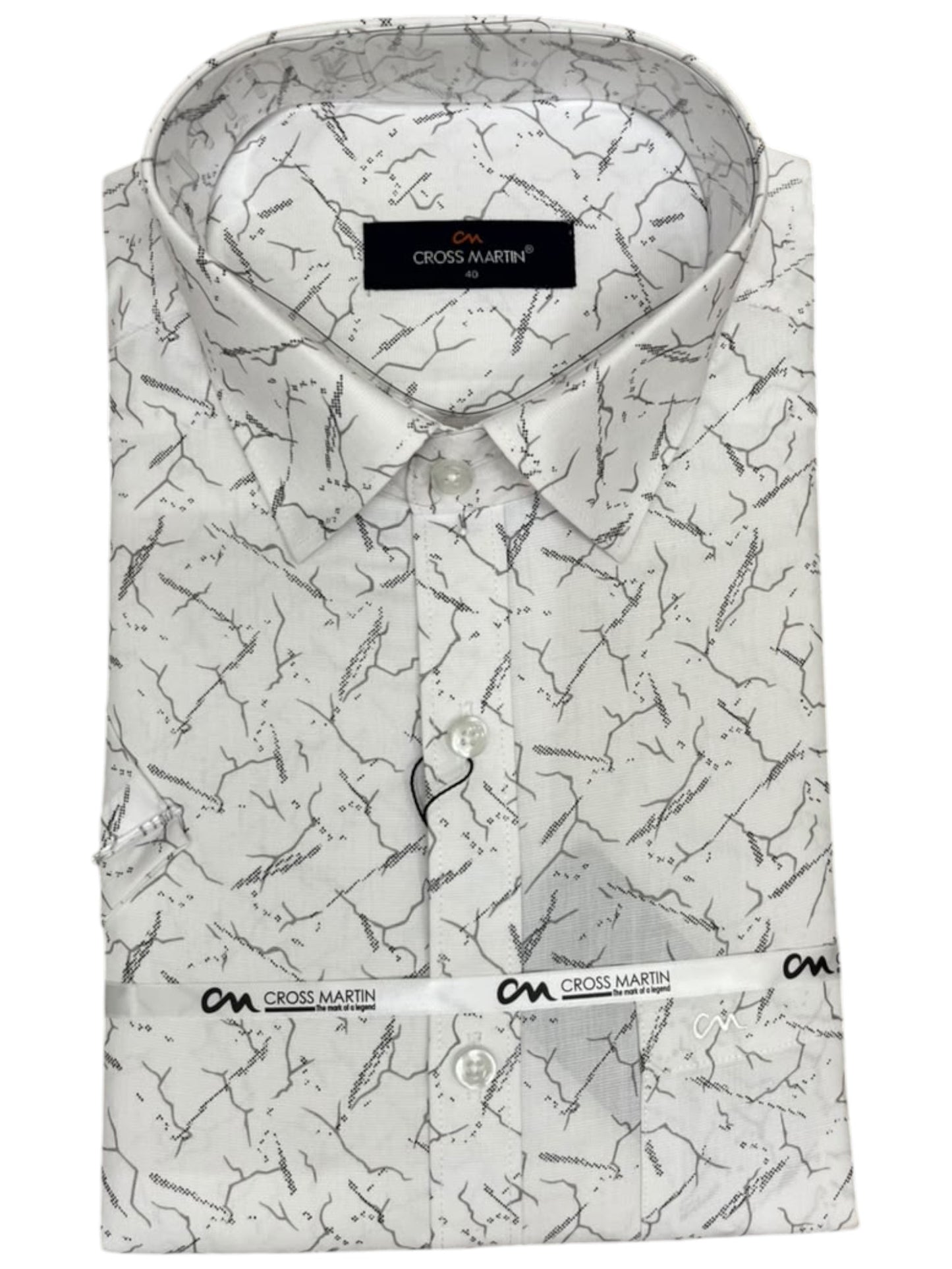 Southloom Pure Cotton White Printed Shirt SLSHIRT 40HS