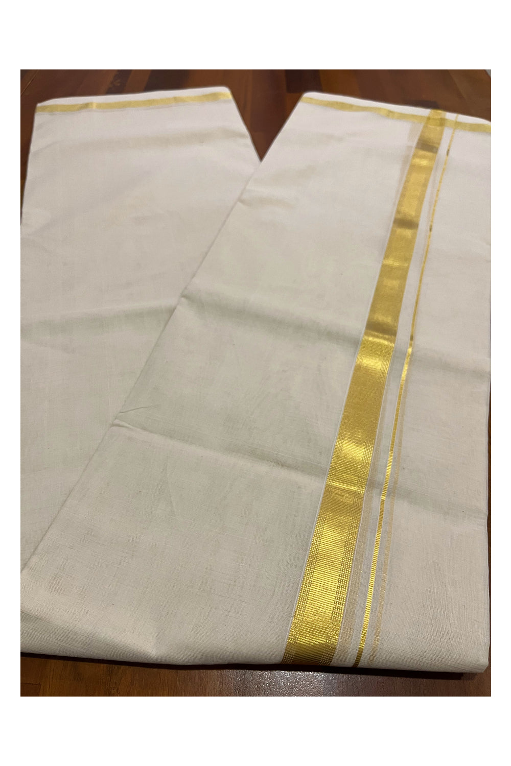 Premium Balaramapuram Unakkupaavu Handloom Kasavu Mundu (South Indian Kerala Dhoti)