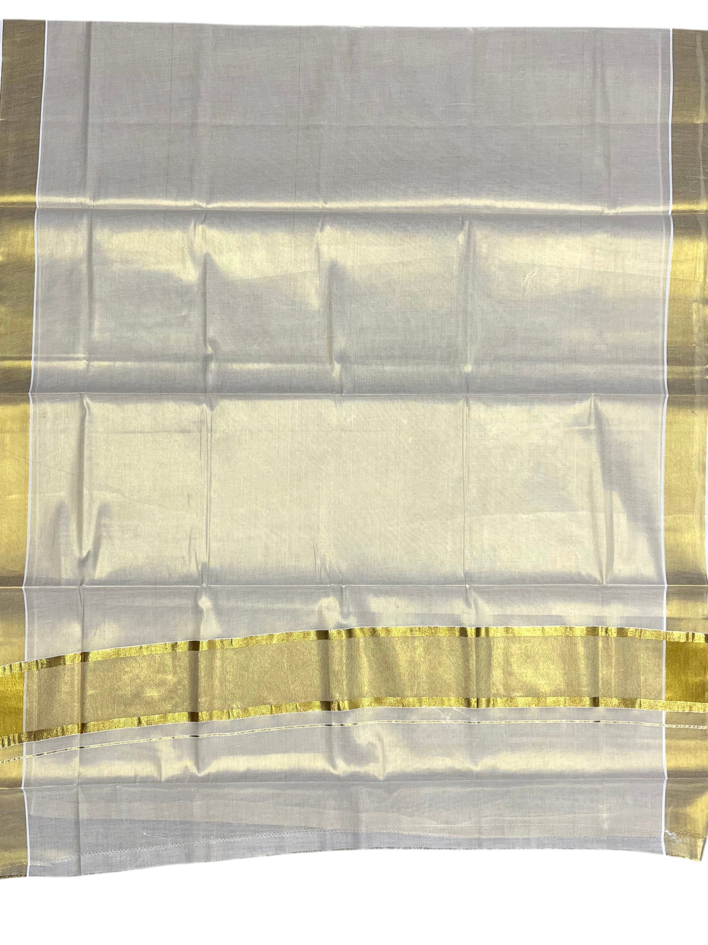 Southloom Kerala Tissue Kasavu Plain Saree with Kasavu  Border