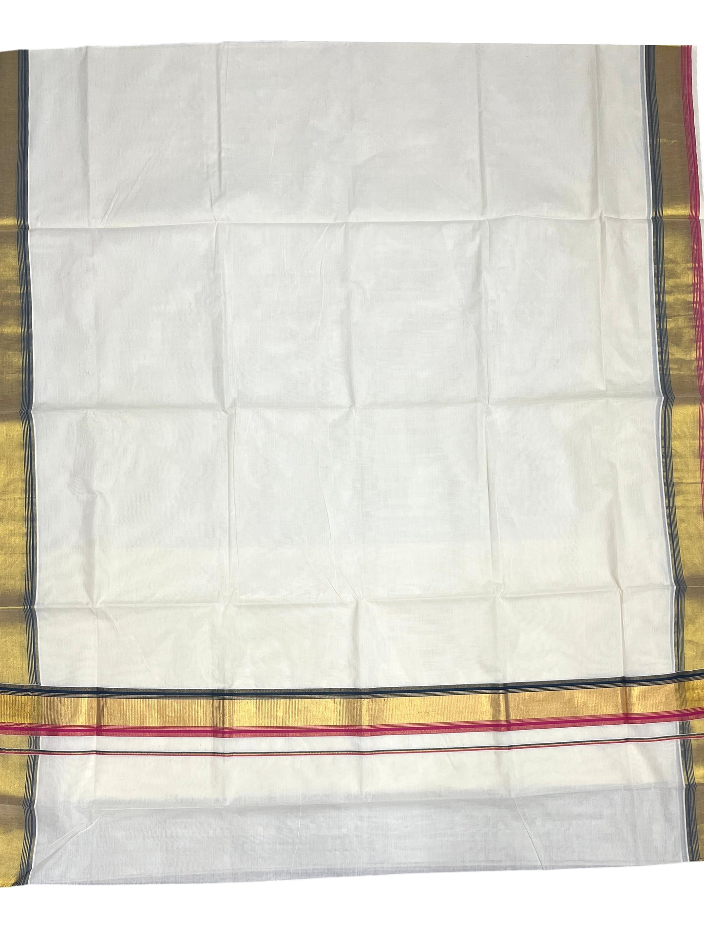 Southloom Kerala Cotton Kasavu Saree with Maroon Border