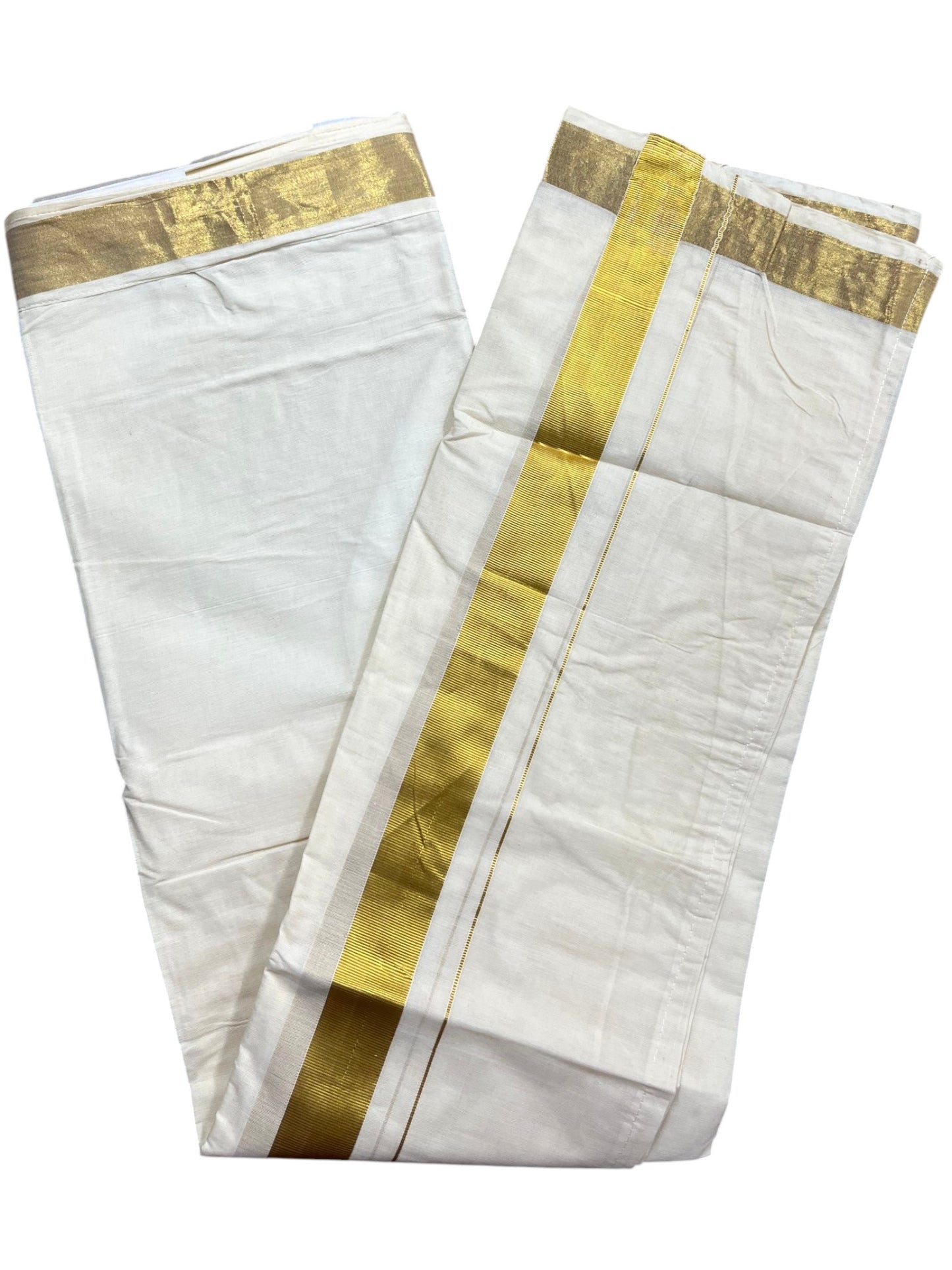 Southloom Cotton Velcro Mundu with Kasavu Border (South Indian Kerala Dhoti)