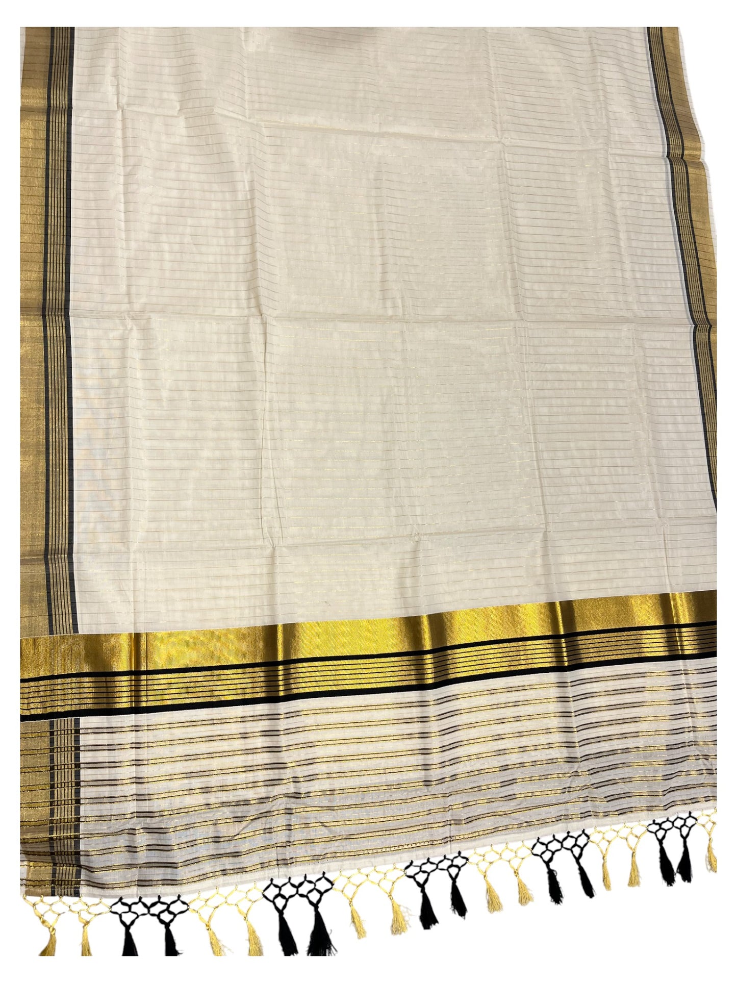 Southloom Kerala Pure Cotton Black Kasavu Saree