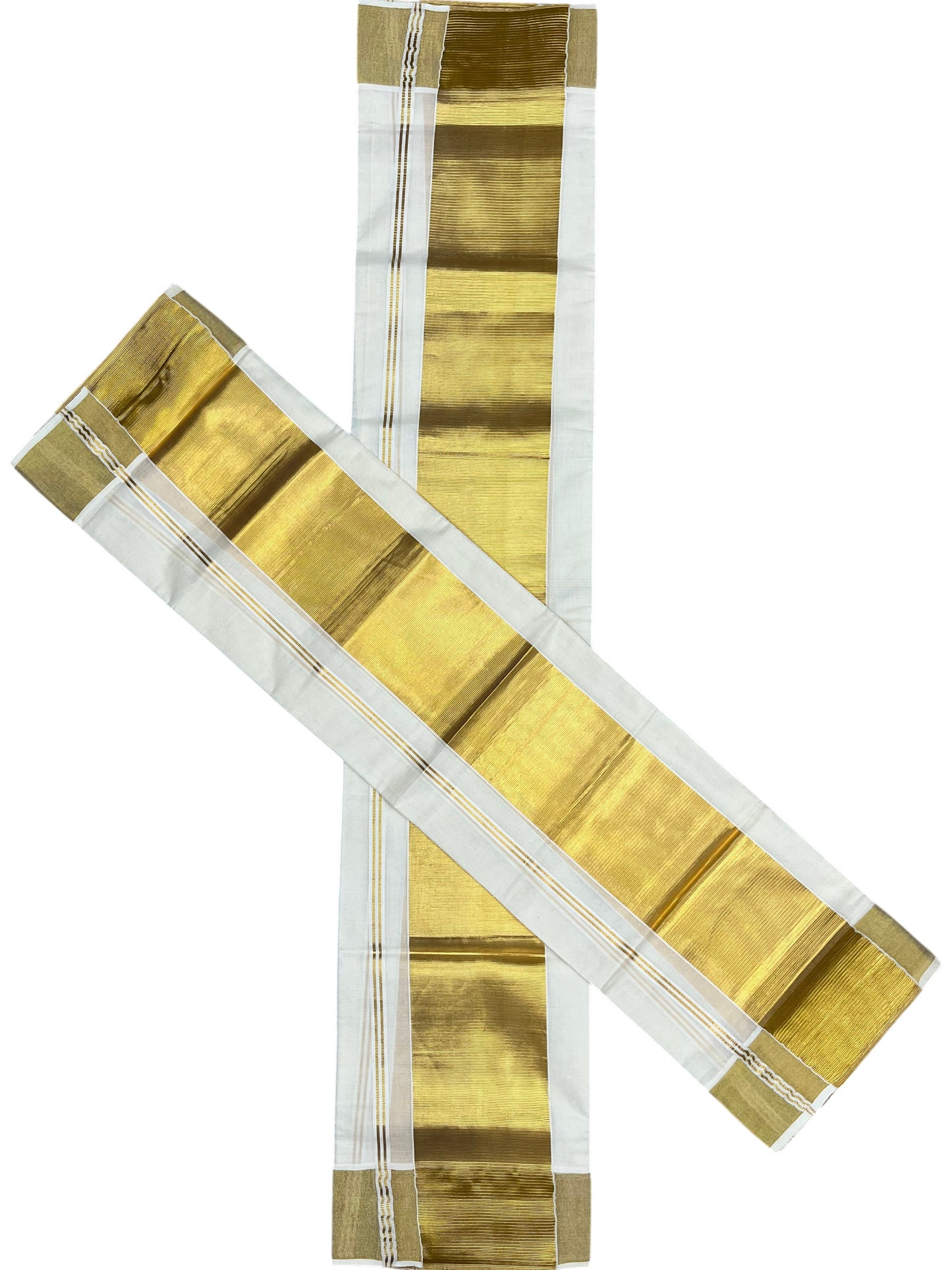 Kerala Cotton Plain Single Set Mundu (Mundum Neriyathum) with Half Fine 5 inch Border in 2.80 Mtrs