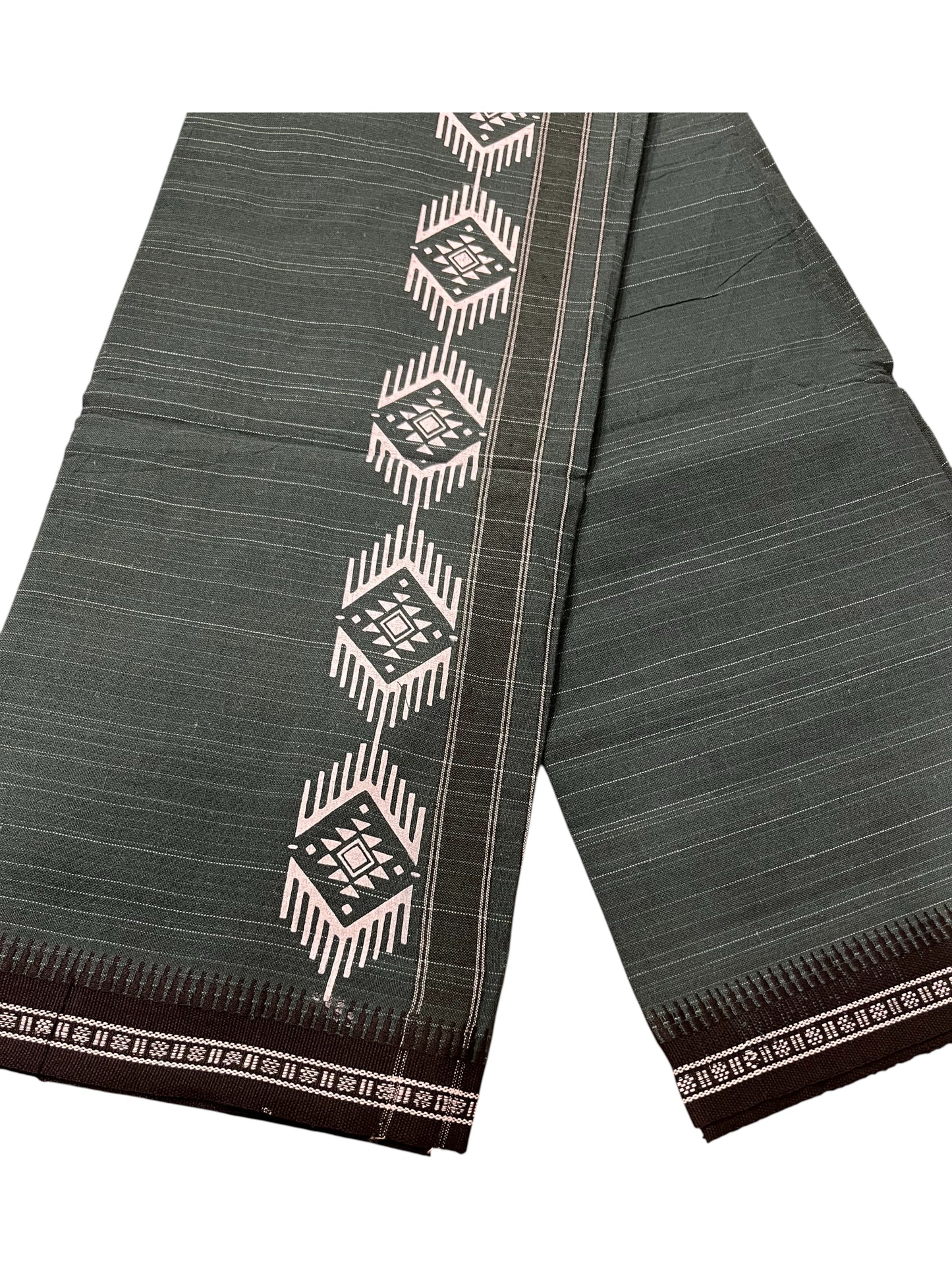 Southloom Green Printed Single Mundu / Otta Mundu / Lungi (South Indian Kerala Dhoti)