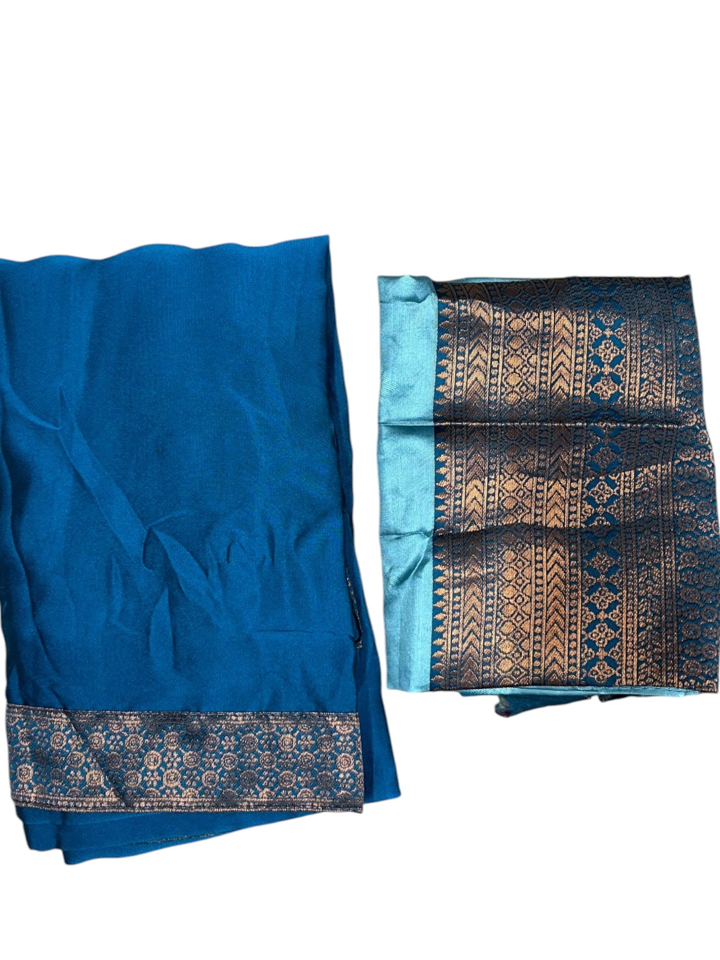 Southloom Semi Silk Dhavani Set with Pavada and Blue Blouse PieceSLDHAVANI SL542