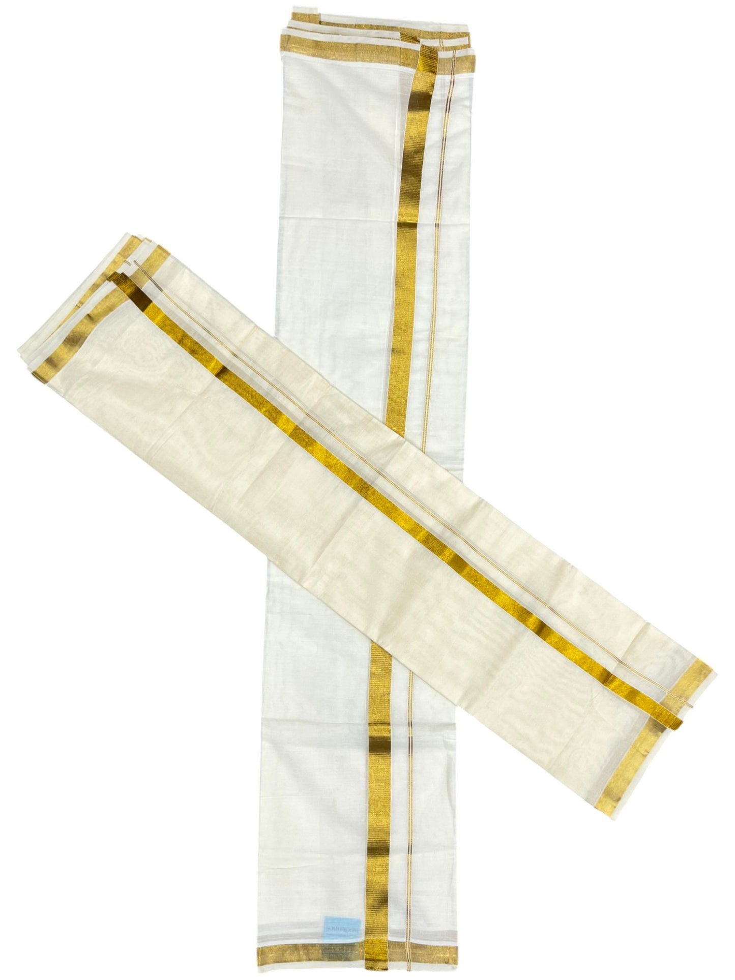 Southloom Pure Cotton Kerala Single Set Mundu (Mundum Neriyathum) with 1 inch Border