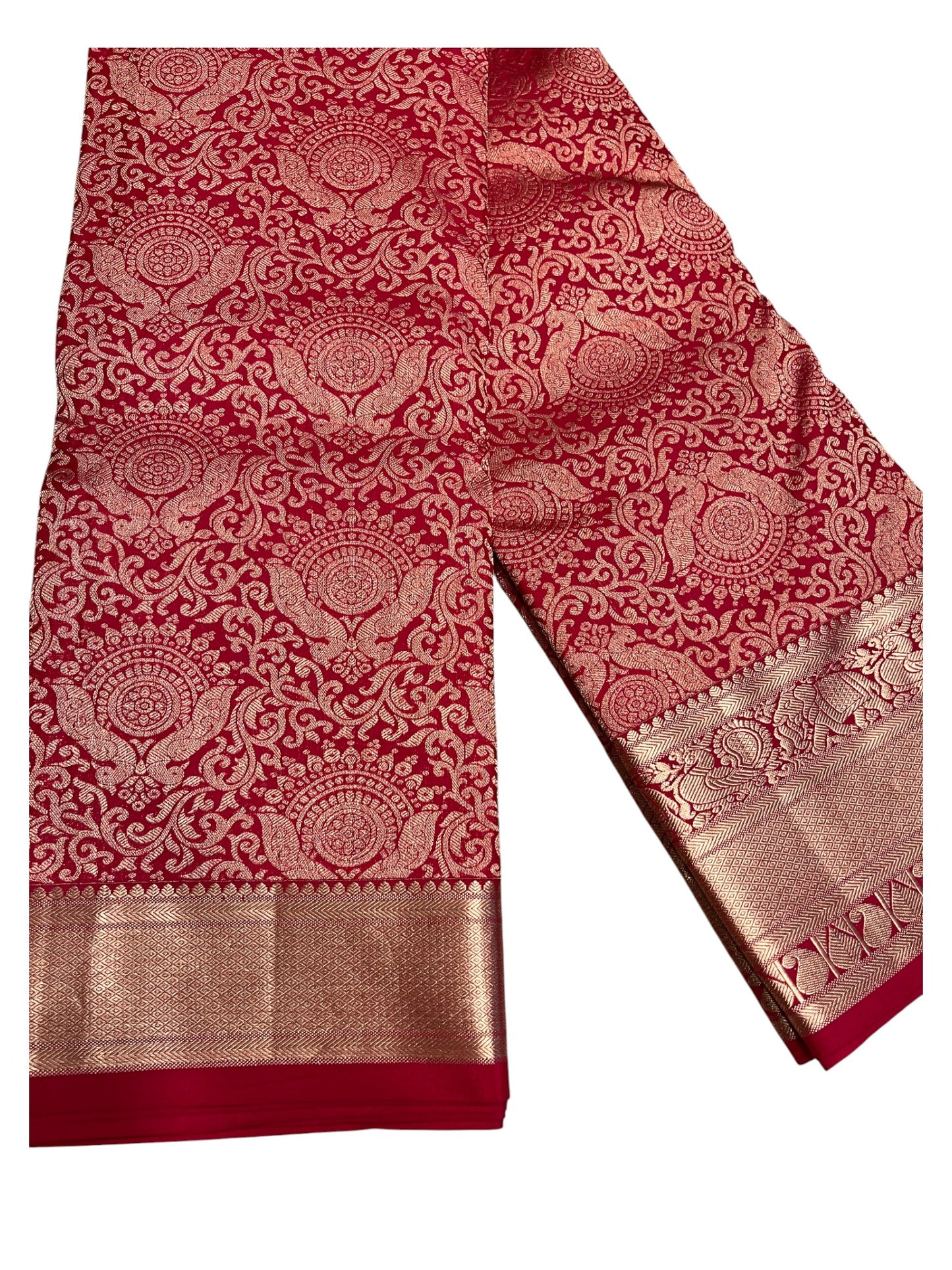 Southloom Pure Handloom Bridal Kanchipuram Silk Saree with Korvai Work