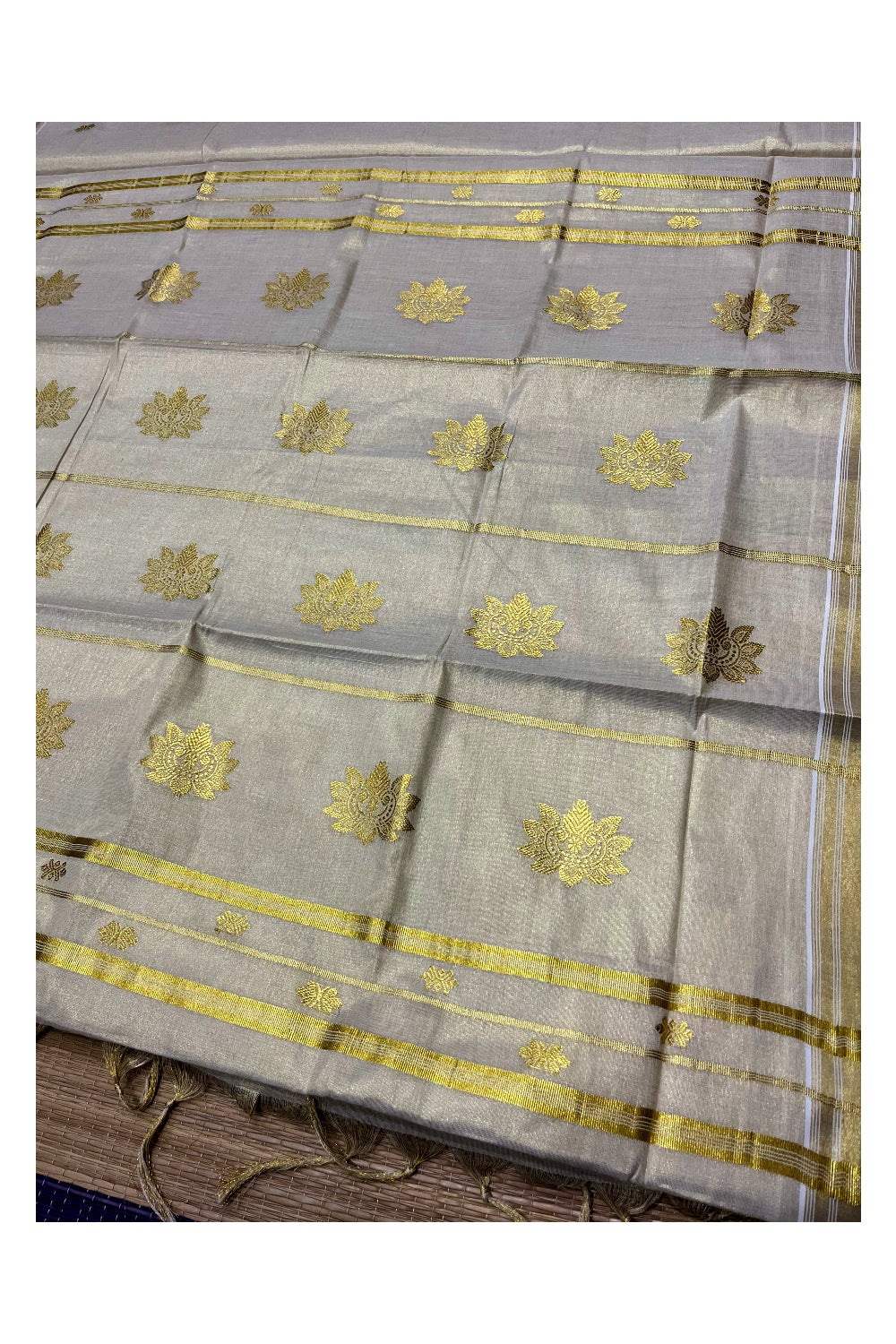 Kerala Cotton Heavy Woven Work Kasavu Saree