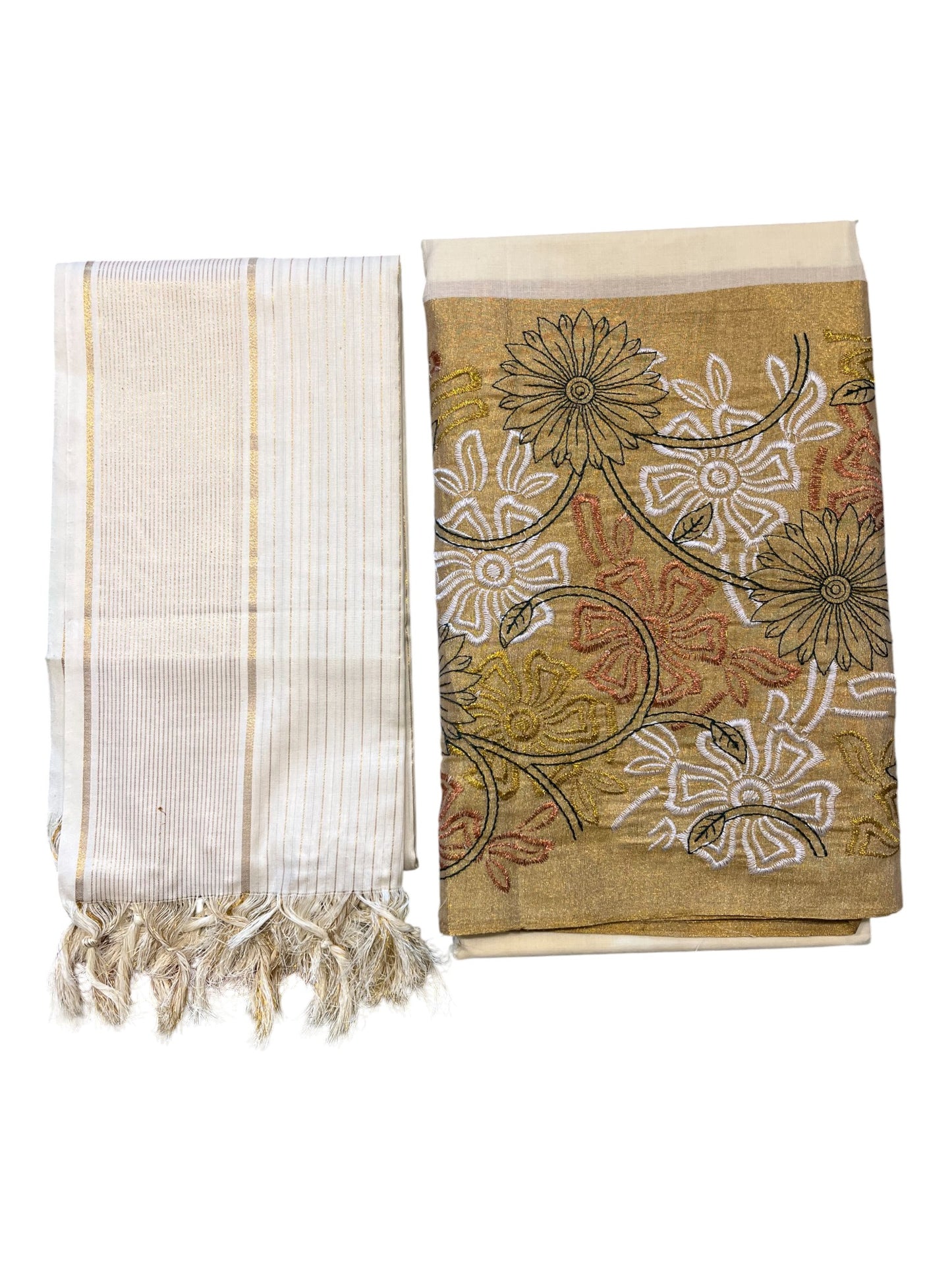 Southloom™ Cotton Churidar Salwar Suit Material with  Embroidery Work (include Lines Shawl / Dupatta)