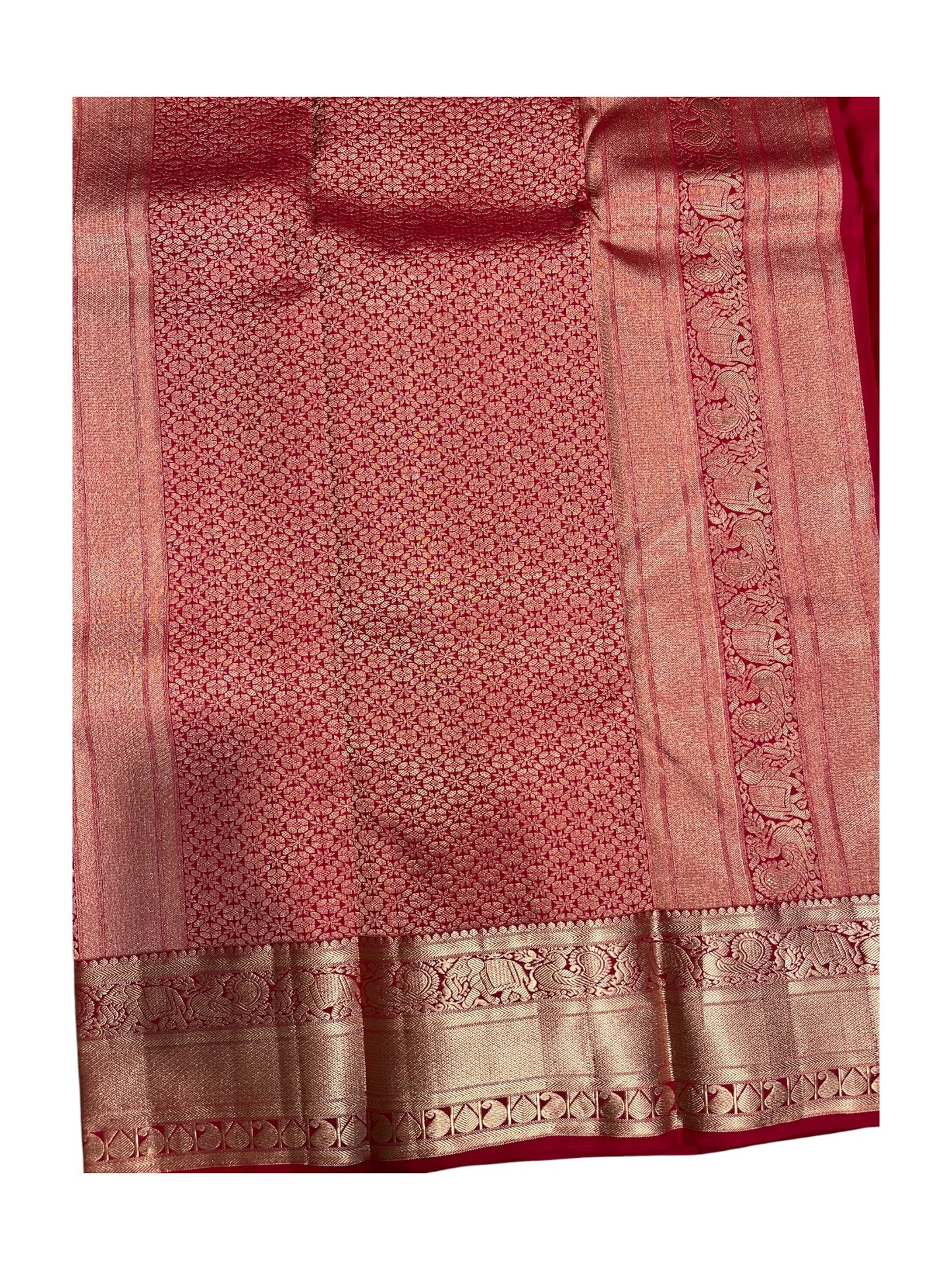Southloom Pure Handloom Bridal Kanchipuram Silk Saree with Korvai Work