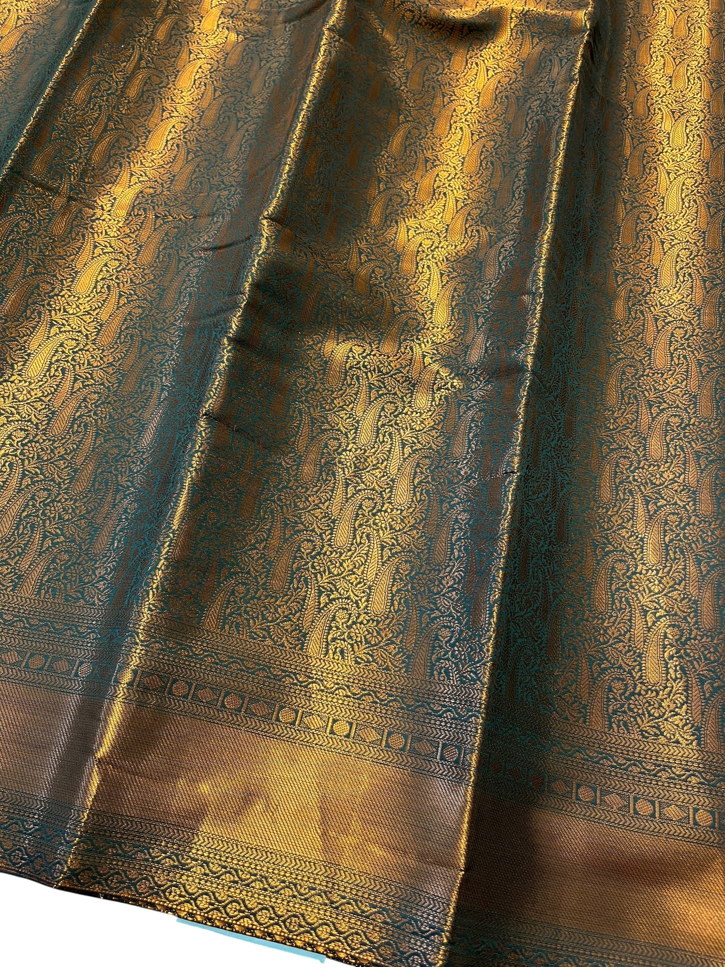 Southloom Premium Semi Silk Zari Work Brocade Saree in Bridal Green with Matching Pallu