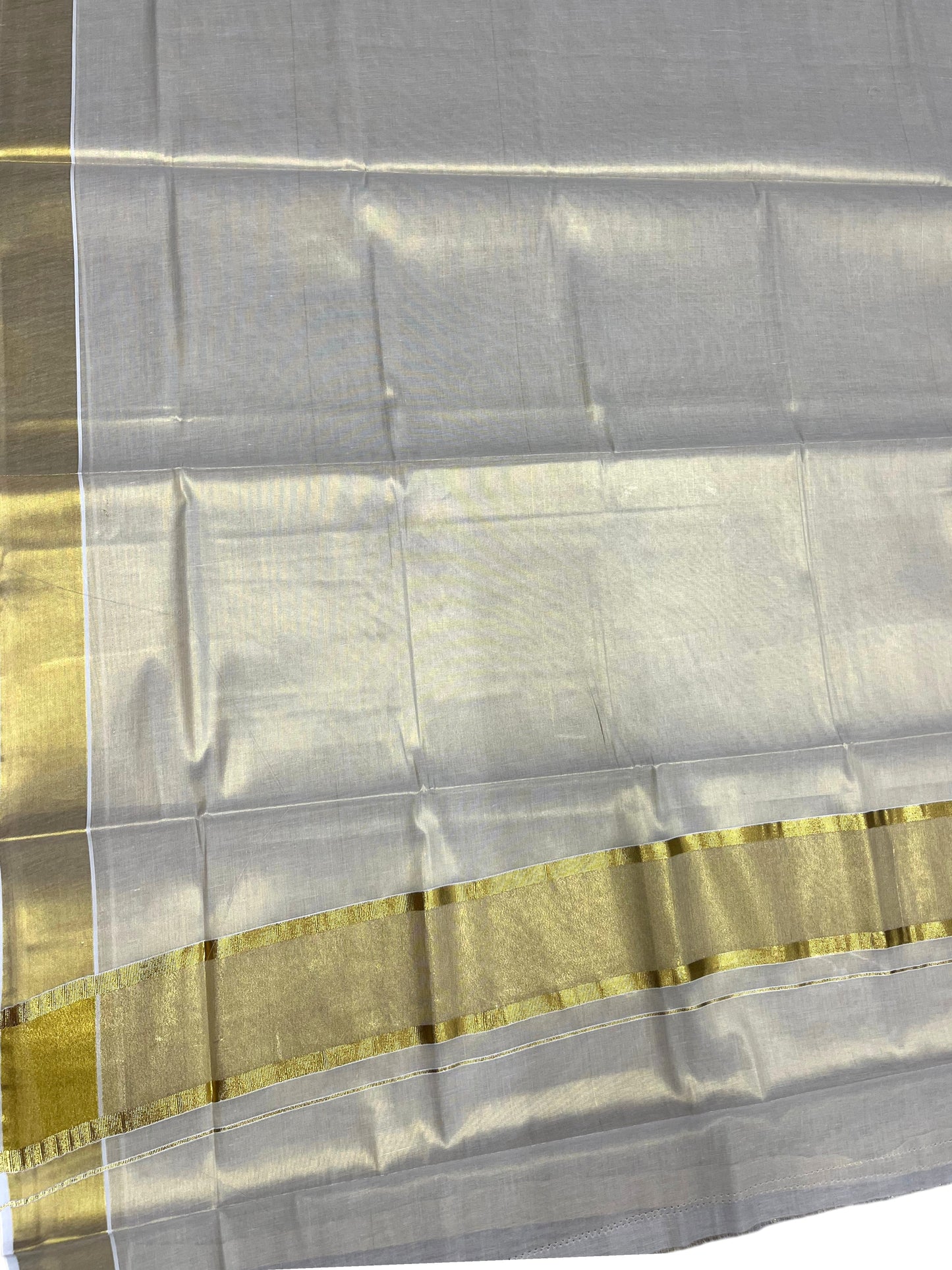 Southloom Kerala Tissue Kasavu Plain Saree with Kasavu  Border