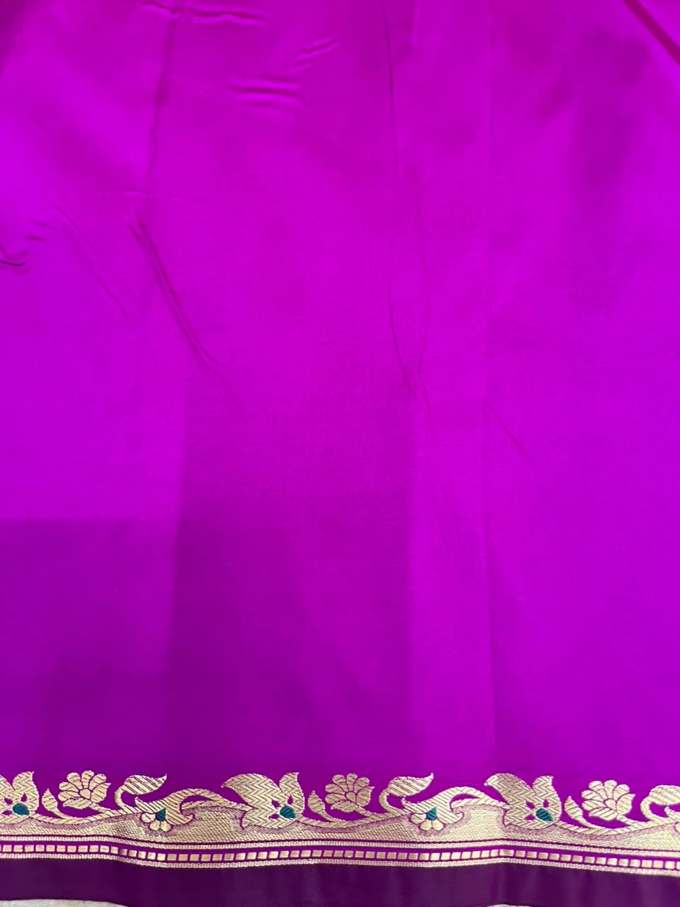 Southloom Satin Banarasi Silk Saree with Woven Work on Borders In Magenta