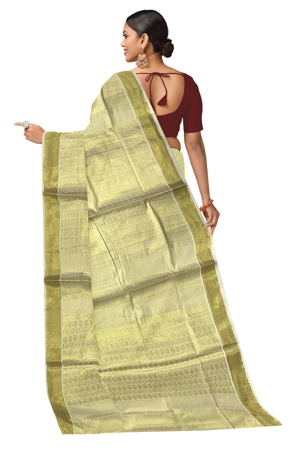 Tissue Heavy Woven Kerala Kasavu Saree (Onam Saree 2023)