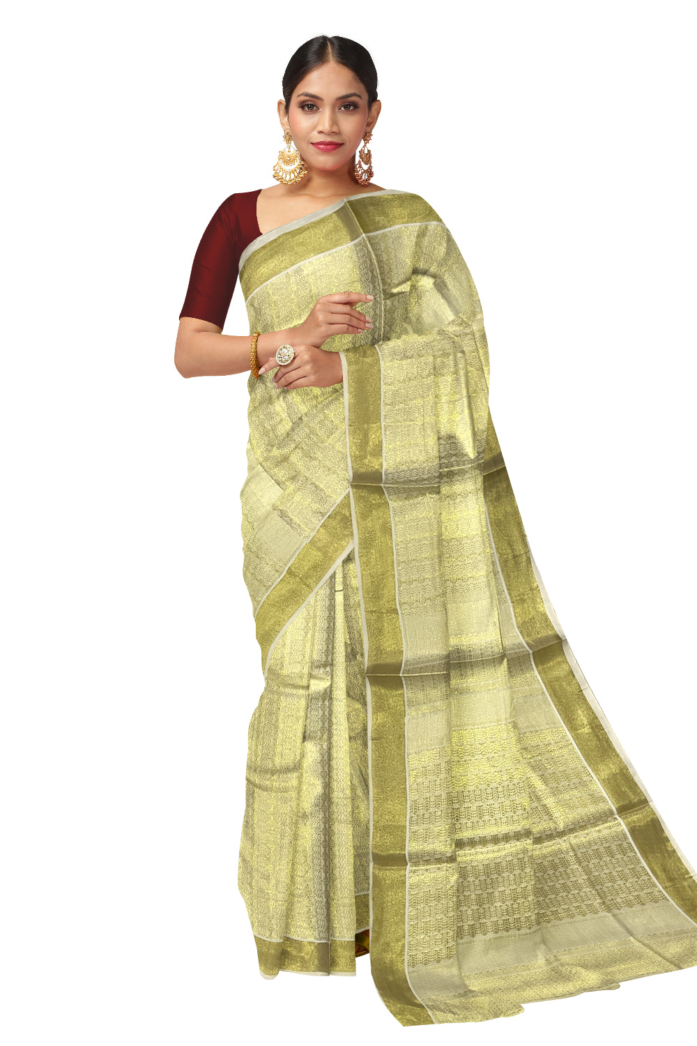 Tissue Heavy Woven Kerala Kasavu Saree (Onam Saree 2023)