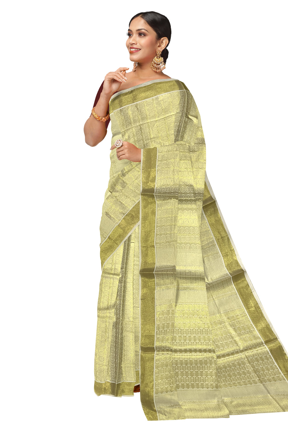 Tissue Heavy Woven Kerala Kasavu Saree (Onam Saree 2023)