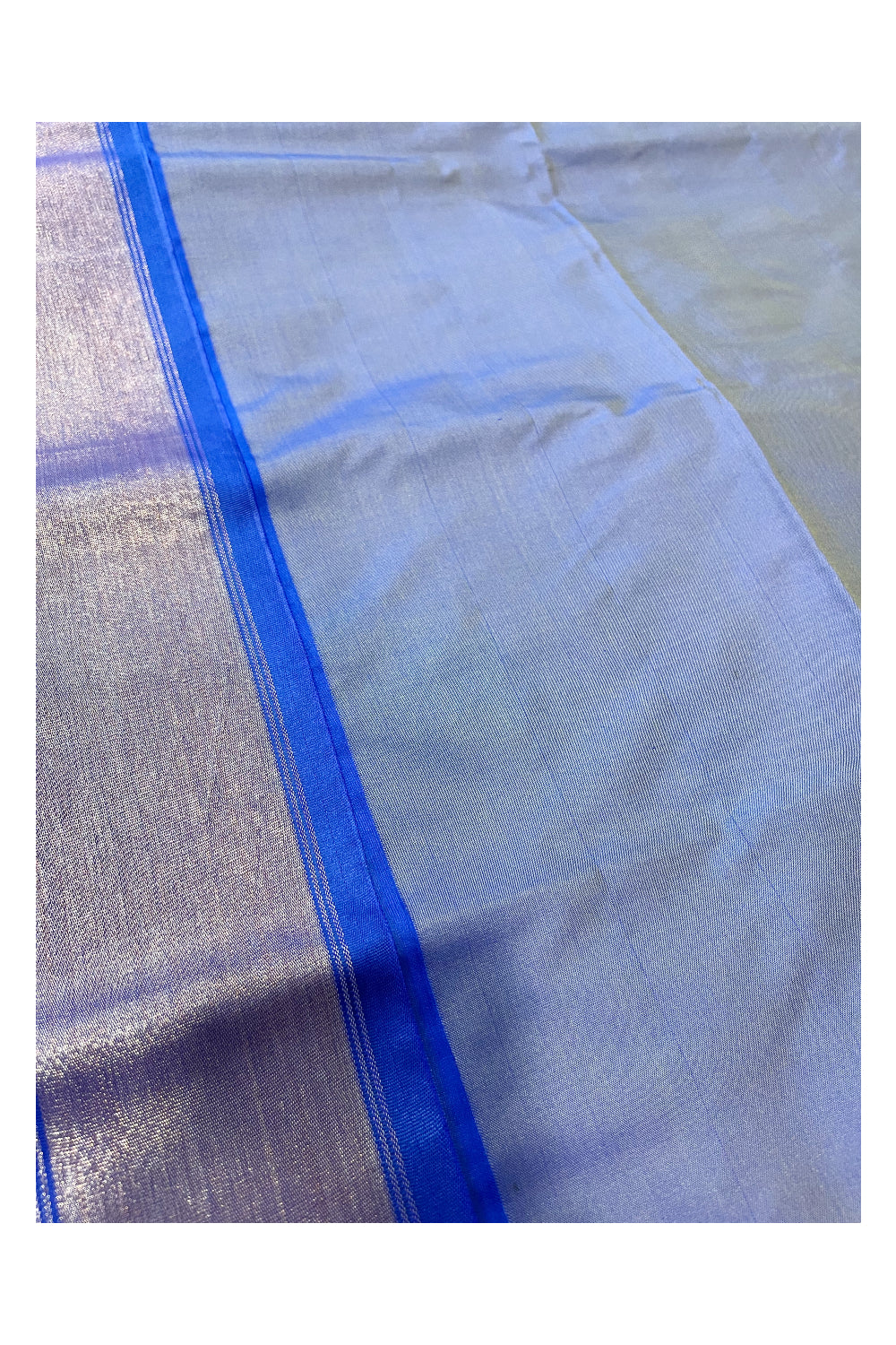 Southloom South Silk Pattu Saree With Orange Body and Blue Pallu