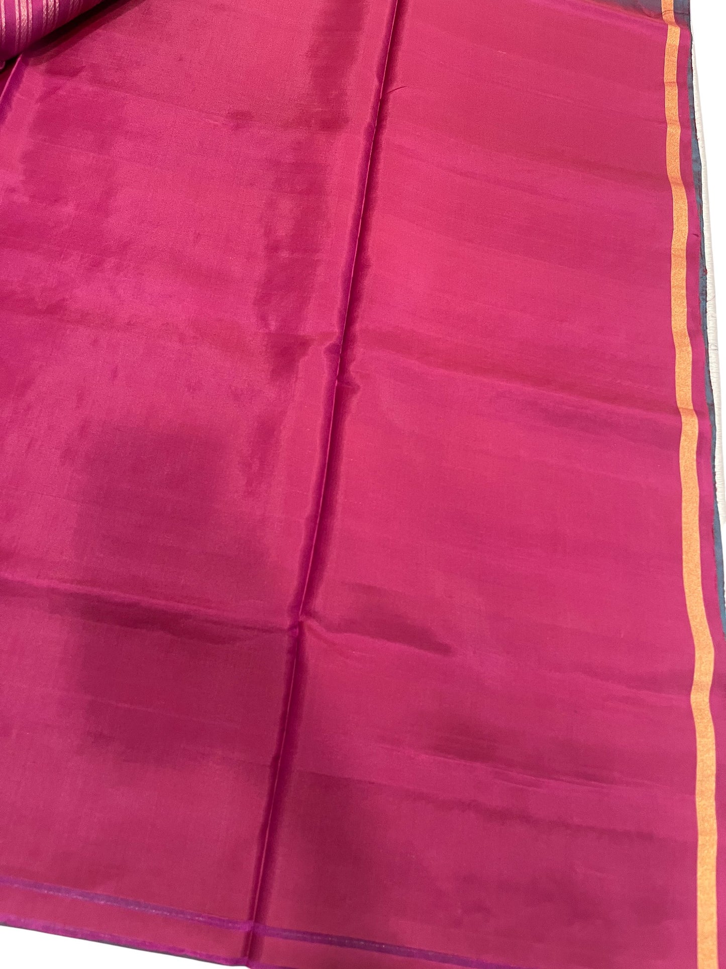 Southloom Pure Handloom Kanchipuram Silk Saree with Korvai Work (Magenta & Grey)